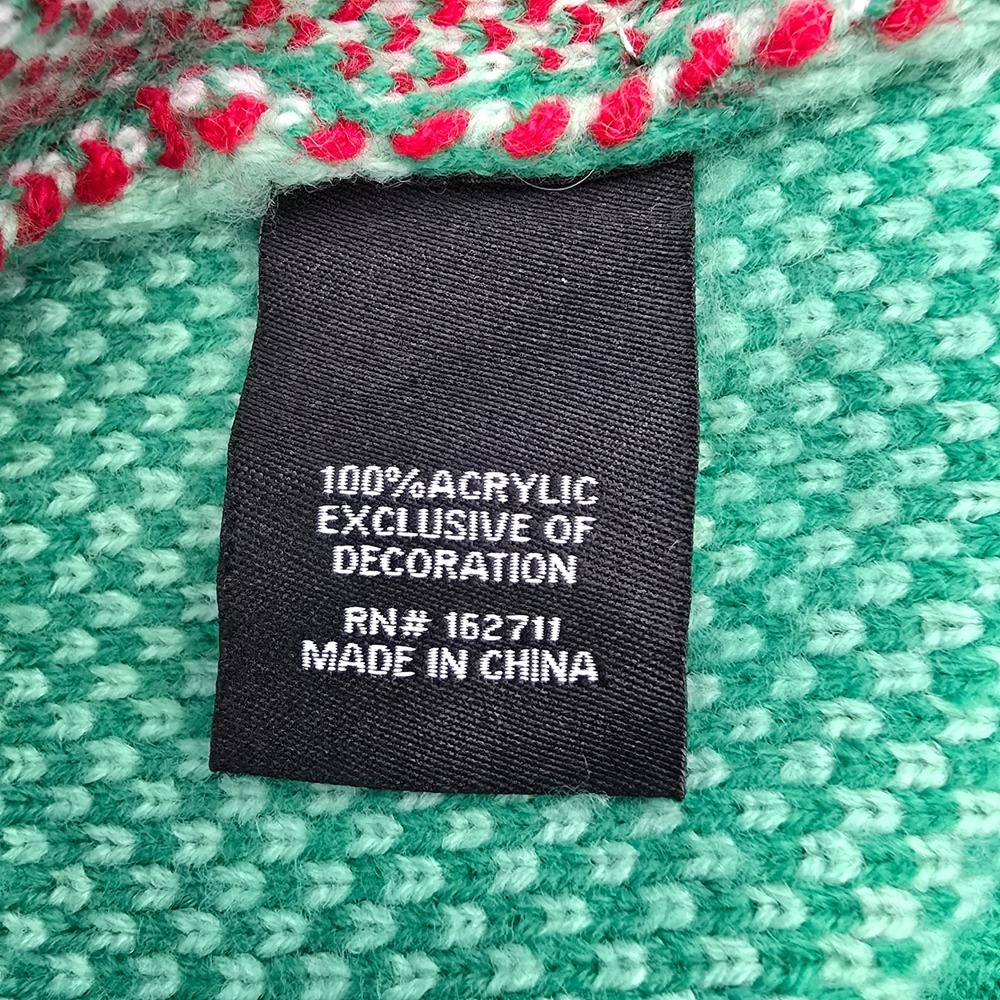33 Degrees Womens Green‎ Striped Snowman Ugly Christmas Sweater Size S - Picture 4 of 7